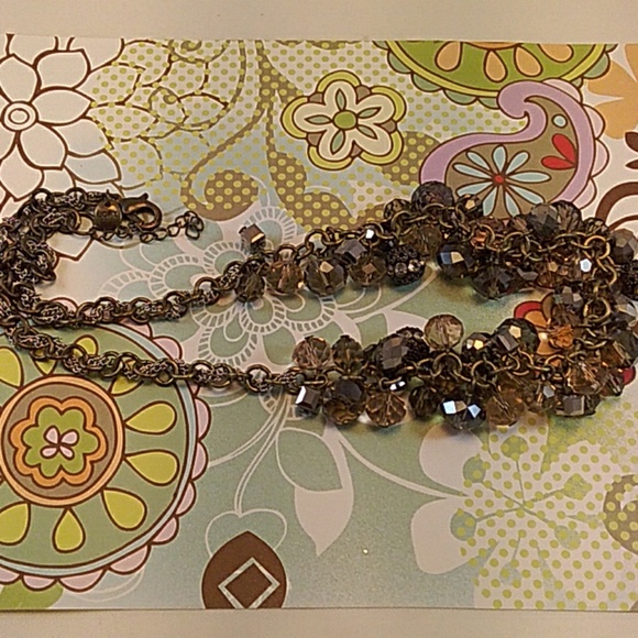 Chunky Faceted Glass Loft Necklace --54 - Picture 2 of 6